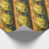 シーズンズフルーツのレモンと白い花 ラッピングペーパー (角)