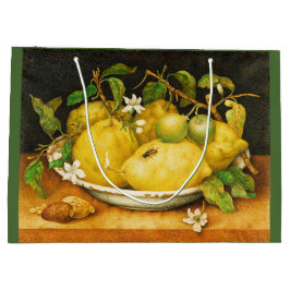 シーズンズフルーツのレモンと白い花 ラージペーパーバッグ