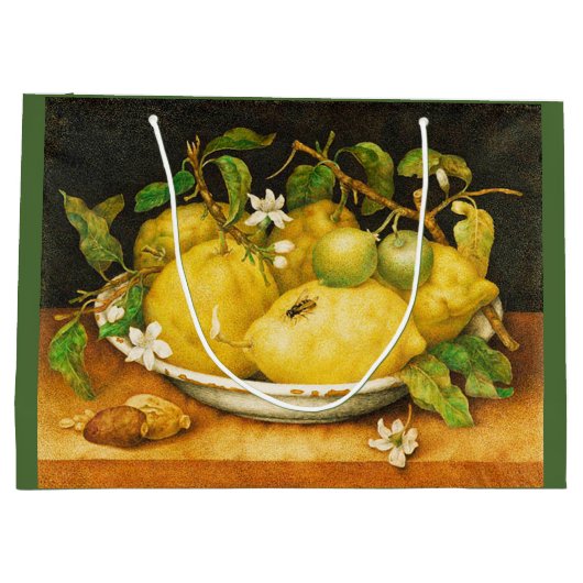 シーズンズフルーツのレモンと白い花 ラージペーパーバッグ (裏面)