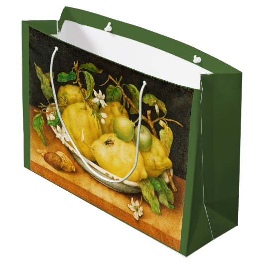 シーズンズフルーツのレモンと白い花 ラージペーパーバッグ (裏面アングル)