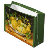シーズンズフルーツのレモンと白い花 ラージペーパーバッグ (正面アングル)