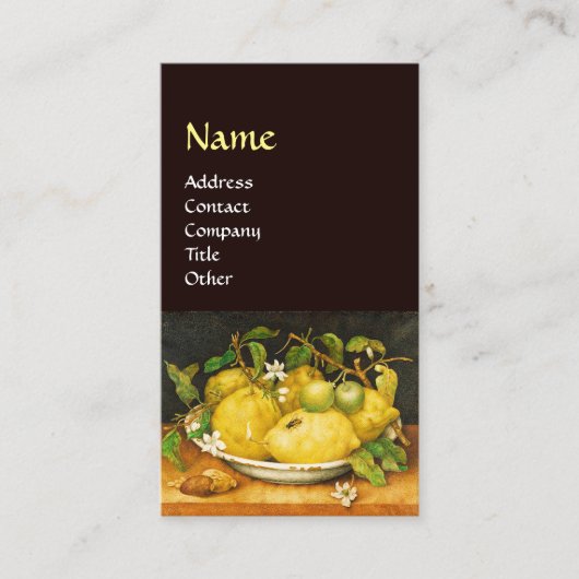 シーズンズフルーツのレモンと白い花 名刺 (正面)