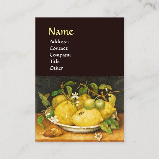 シーズンズフルーツのレモンと白い花 名刺 (正面)