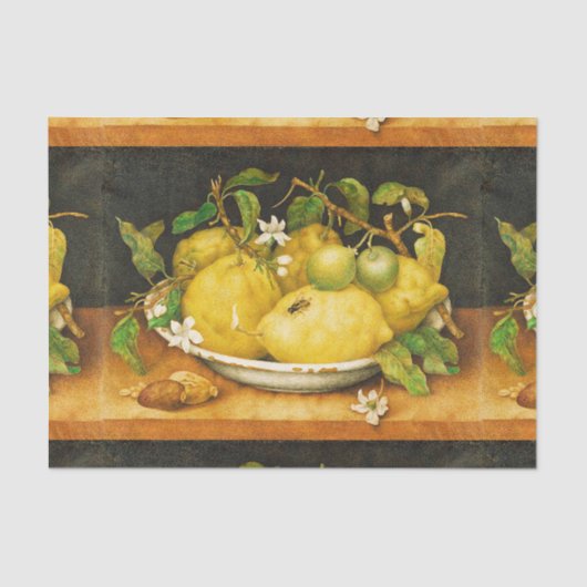 シーズンズフルーツのレモンと白い花 薄葉紙 (正面)