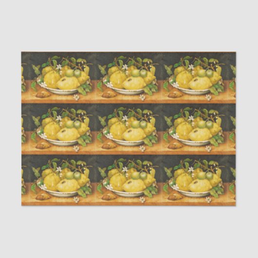 シーズンズフルーツのレモンと白い花 薄葉紙 (正面)