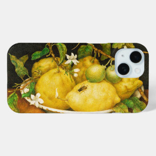 シーズンズフルーツのレモンと白い花 iPhone 15ケース