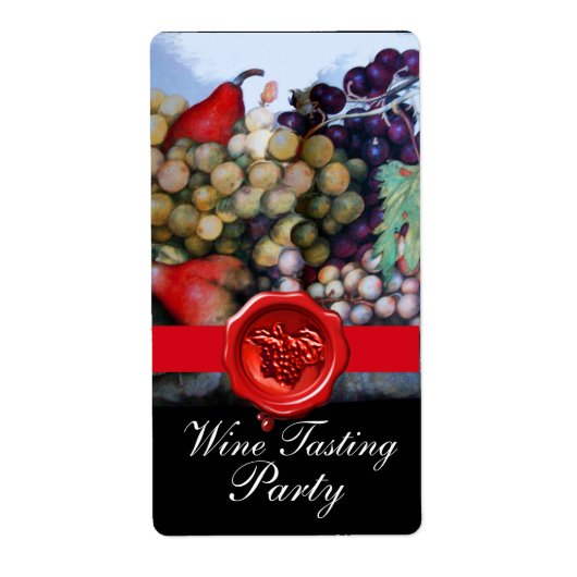 シーズンズフルーツワイン試飲パーティー、赤ワックスシール ラベル (正面)