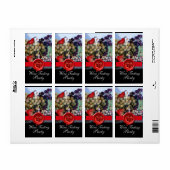 シーズンズフルーツワイン試飲パーティー、赤ワックスシール ラベル (フルシート)