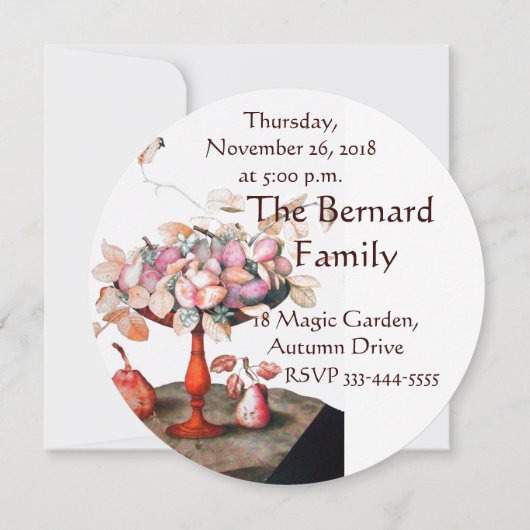 シーズンズフルーツ5感謝祭ディナーパーティー 招待状 (裏面)