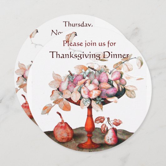 シーズンズフルーツ5感謝祭ディナーパーティー 招待状 (正面/裏面)