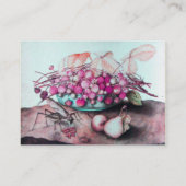 シーズンズフルーツ/いちご,梨明るい赤紫色ブルー 名刺 (裏面)