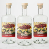 シーズンズフルーツ/さくらんぼとカーネーションさくらんぼ リキュールボトルラベル (ボトル)