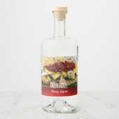 シーズンズフルーツ/さくらんぼとカーネーションさくらんぼ リキュールボトルラベル (正面)