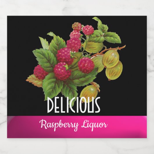 シーズンズフルーツ、ラズベリー・ラズベリー・リキュール リキュールボトルラベル (シングルラベル)