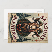 シーズンズブラッシング – フェスティバルヤギ葉書 ポストカード (正面/裏面)