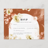 シーズンズ秋土ミックスボホフローラウェディングRSVP ポストカード (正面)
