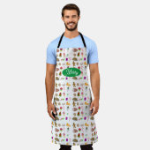 シーズンズ食べ物おもしろいホリデーフードパターン エプロン (着用した状態)