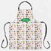 シーズンズ食べ物おもしろいホリデーフードパターン エプロン (正面)