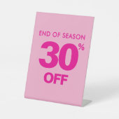 シーズンセールの終わりサイン、テーブルトップから30%オフ 台座サイン (正面)