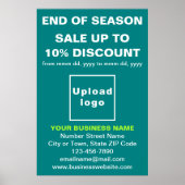 シーズンセール終了ビジネスティール（緑がかった色）グリーンポスター ポスター (正面)