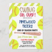 シーズンソフトボールパーティの招待状 招待状 (正面/裏面)