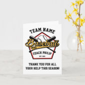 シーズンチームのギフトの終最高のわり野球コーチのギフト カード (黄色い花)