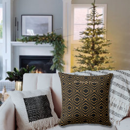 シーズンディアマンテフェイク金ゴールドオンブラック クッション