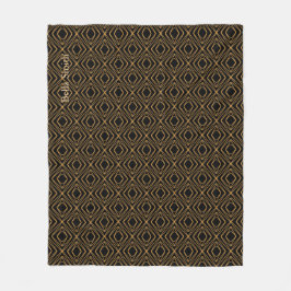 シーズンディアマンテフェイク金ゴールドオンブラック フリースブランケット