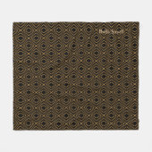 シーズンディアマンテフェイク金ゴールドオンブラック フリースブランケット (正面(横))