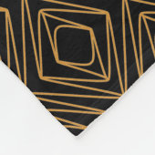 シーズンディアマンテフェイク金ゴールドオンブラック フリースブランケット (角)