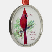 シーズンデイテッド(鳥)ショウジョウコウカンチョウの理由 メタルオーナメント (右)