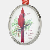 シーズンデイテッド(鳥)ショウジョウコウカンチョウの理由 メタルオーナメント (左)