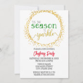 シーズントゥスパークルホリデーパーティーカード 招待状 (正面)