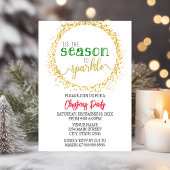 シーズントゥスパークルホリデーパーティーカード 招待状