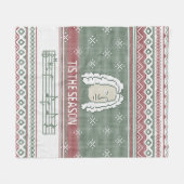 シーズンハンデルメシアフェイクニット フリースブランケット (正面(横))