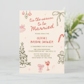 シーズンハンドドロッドクリスマスブライダルシャワー 招待状 (スタンド正面)