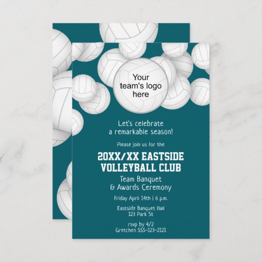 シーズンバレーボール賞の最後の晩餐会ANY色 招待状 (正面/裏面)