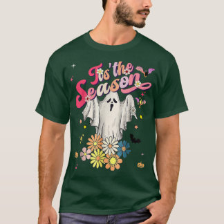 シーズンパンプキンブー60s 70sヒッパイハロウィー tシャツ