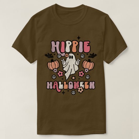 シーズンパンプキンブー60s 70sヒッパイハロウィー tシャツ (デザイン正面)
