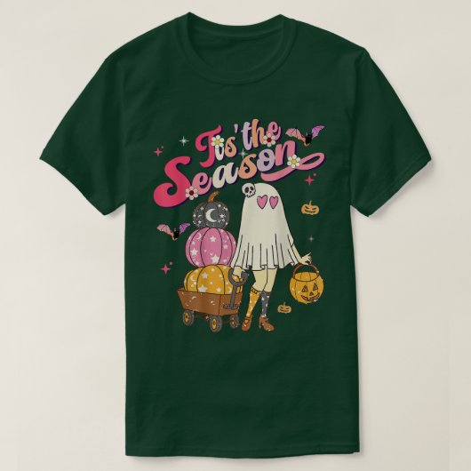 シーズンパンプキンブー60s 70sヒッパイハロウィー tシャツ (デザイン正面)