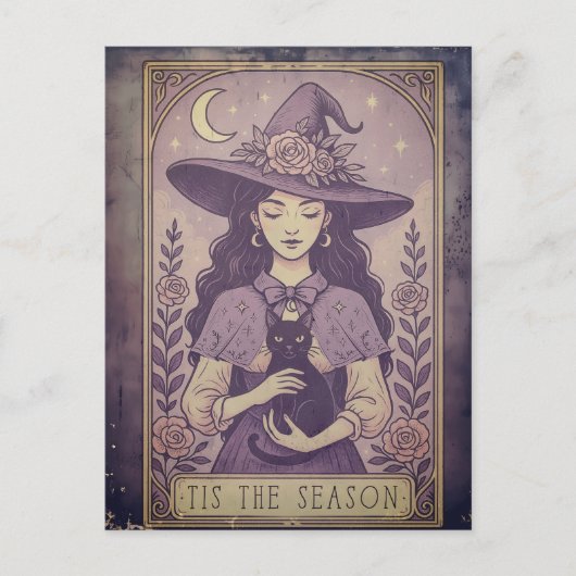 『シーズンパープルハロウィーンの魔女だ シーズンポストカード (正面)