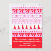 シーズンファミリークリスマスの醜いセーター シーズンカード (裏面)