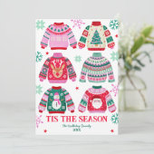 シーズンファミリーフォトの醜いセーター シーズンカード (スタンド正面)