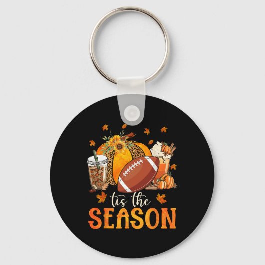 シーズンフットボール&カボチャシーズン秋Vi キーホルダー (正面)