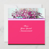 シーズンフルーツ/いちご,梨明るい赤紫色ピンク 招待状 (裏面)