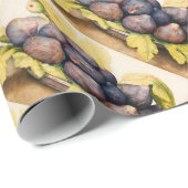 シーズンフルーツ/イチジクとグリーンのプレート葉付き ラッピングペーパー (ロールコーナー)