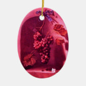 シーズンフルーツ – 繁栄ピンク紫のアメジスト セラミックオーナメント (正面)
