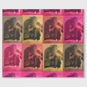 シーズンフルーツ – 繁栄赤ピンク黄色ブドウ ラッピングペーパー (フラット)