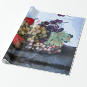 シーズンフルーツ/赤い白いブドウと梨 ラッピングペーパー (アンロールド)