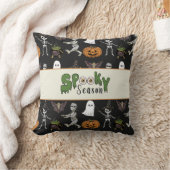 シーズンブラック不気味ハロウィーンパターン クッション (ブランケット)